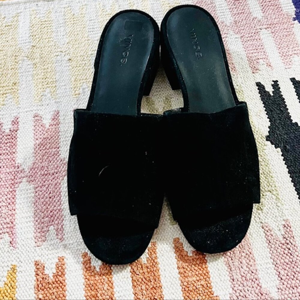 Black Suede Slides By Vince - image 1